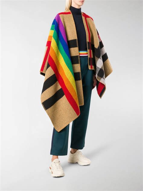 buy burberry poncho|burberry rainbow vintage poncho.